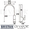 Bristan Cherry Easyfit Sink Mixer Tap Dimensions